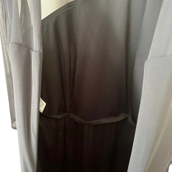 Gray Evening Gown with Rhinestone Neckline 14 - Picture 4 of 8